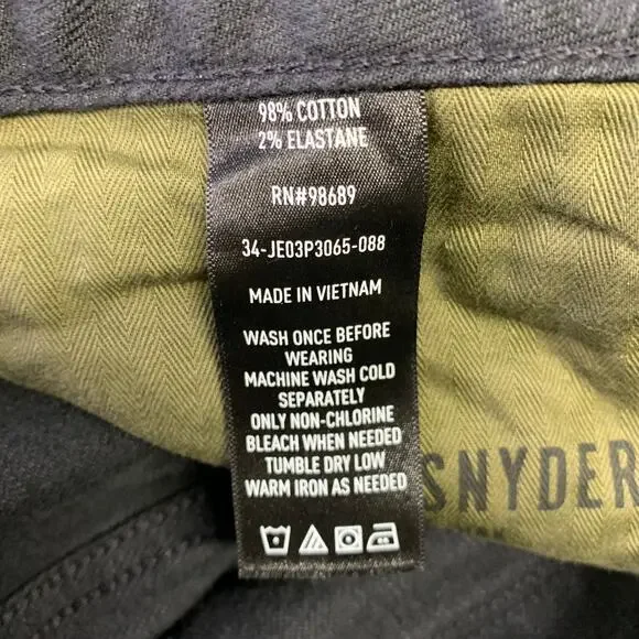 TODD SNYDER Size 34 Black Cotton Blend Button Fly Jeans